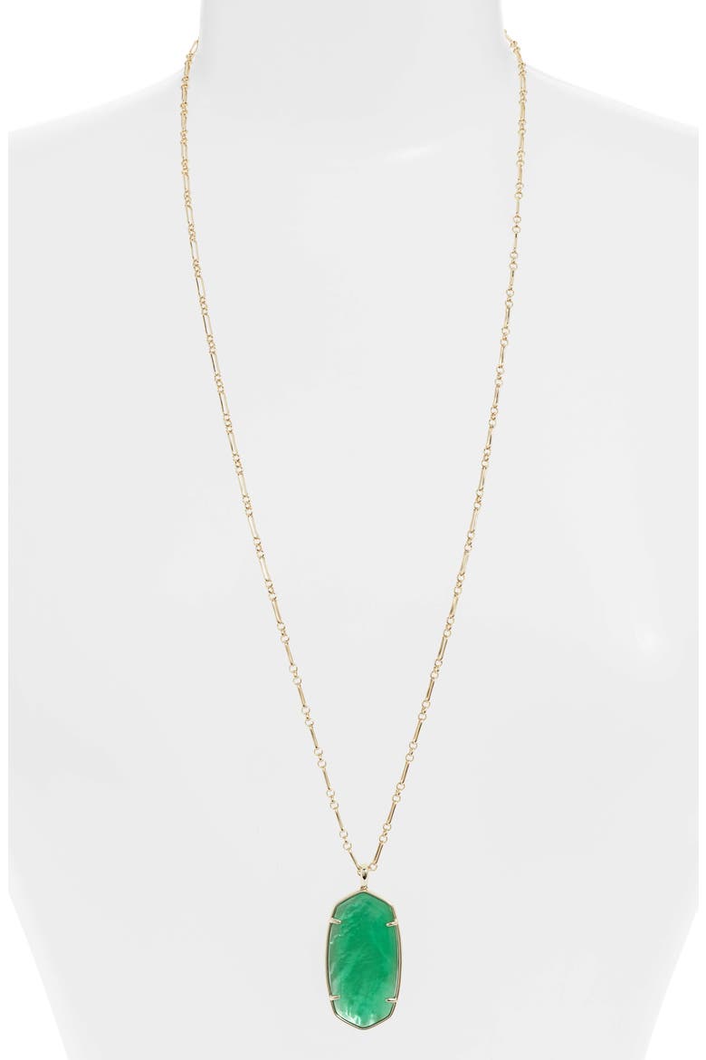 Reid Long Faceted Pendant Necklace, Main, color, GOLD/ JADE GREEN ILLUSION