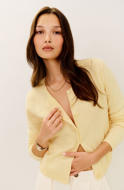 Shop Reformation Clara Cashmere & Wool Crew Cardigan In Parmesan