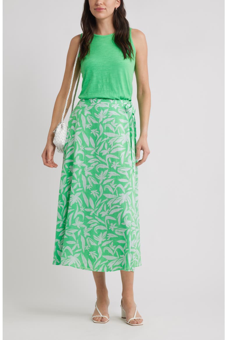 Wrap Skirt, Alternate, color, GREEN- BLUE HATTIE FLORAL