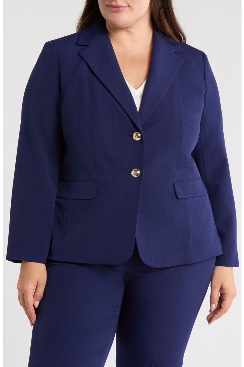 Stretch Crepe Two-Button Blazer, Alternate, color, KASPER NAVY