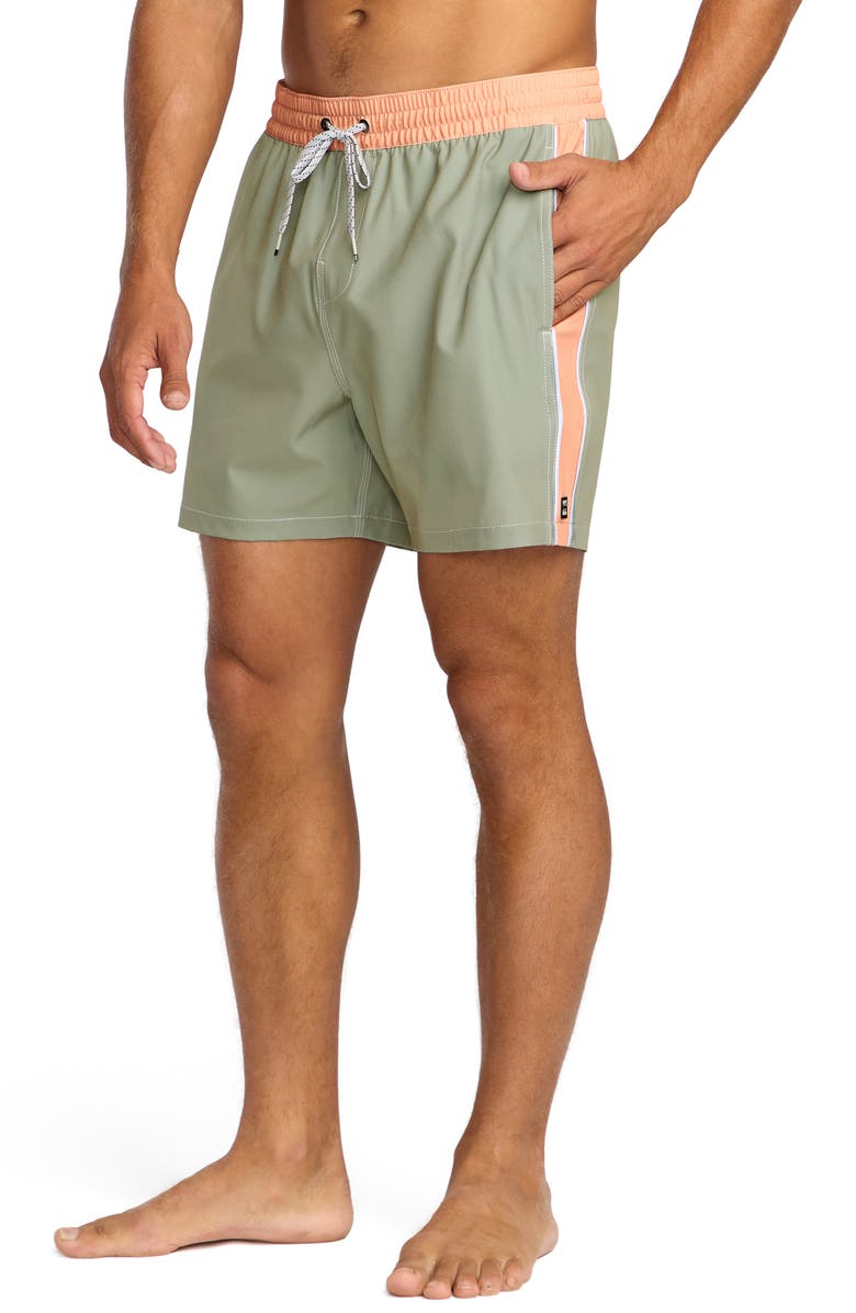 Billabong Dbah Panel Laybacks Swim Trunks, Alternate, color, Green Ash