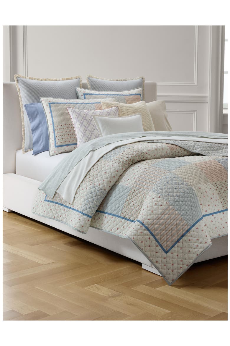 Marissa Patchwork & Floral Reversible Cotton Quilt, Alternate, color, TRUE CREAM MULTI