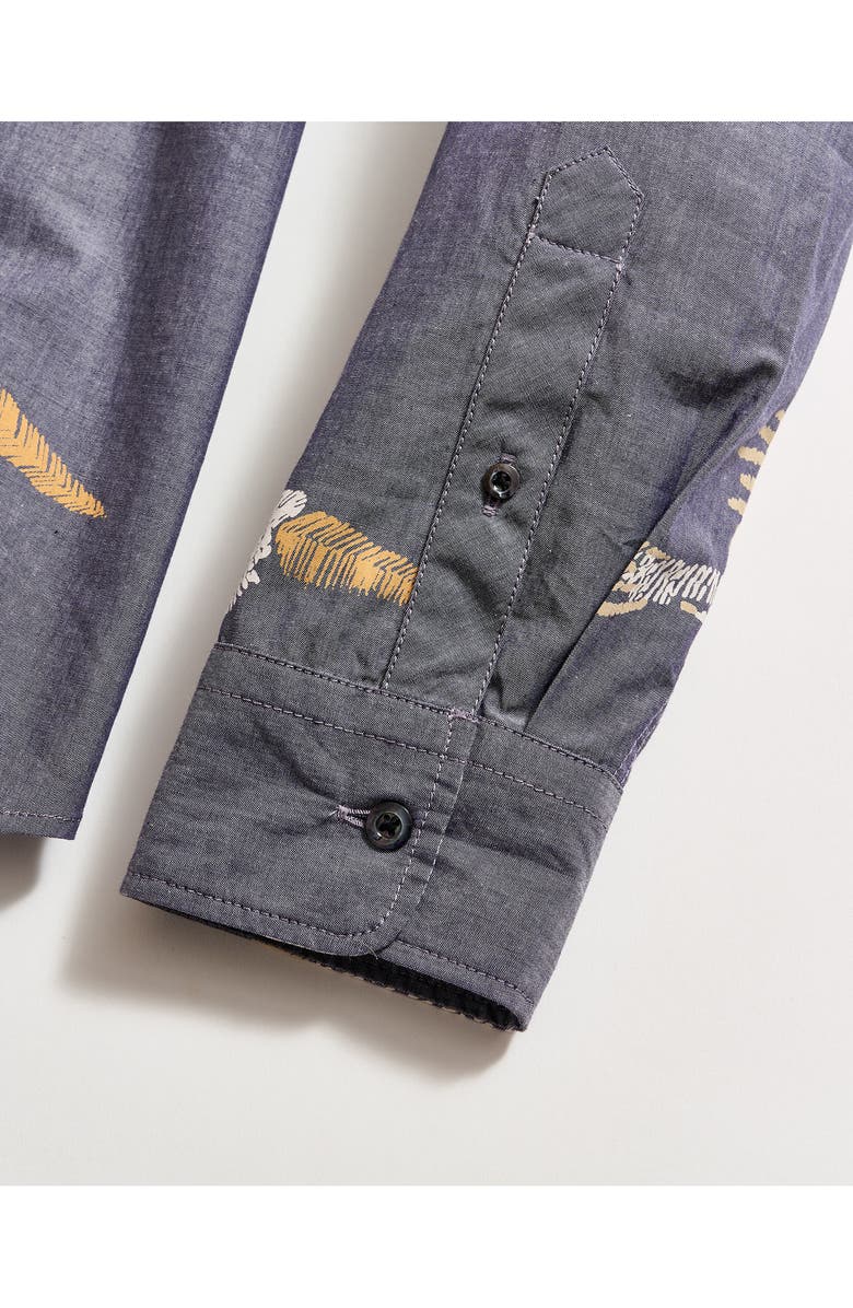 Billy Reid Wilson Pelican Swarm Print Cotton Oxford Cloth Button-Up Shirt, Alternate, color, Carbon Blue