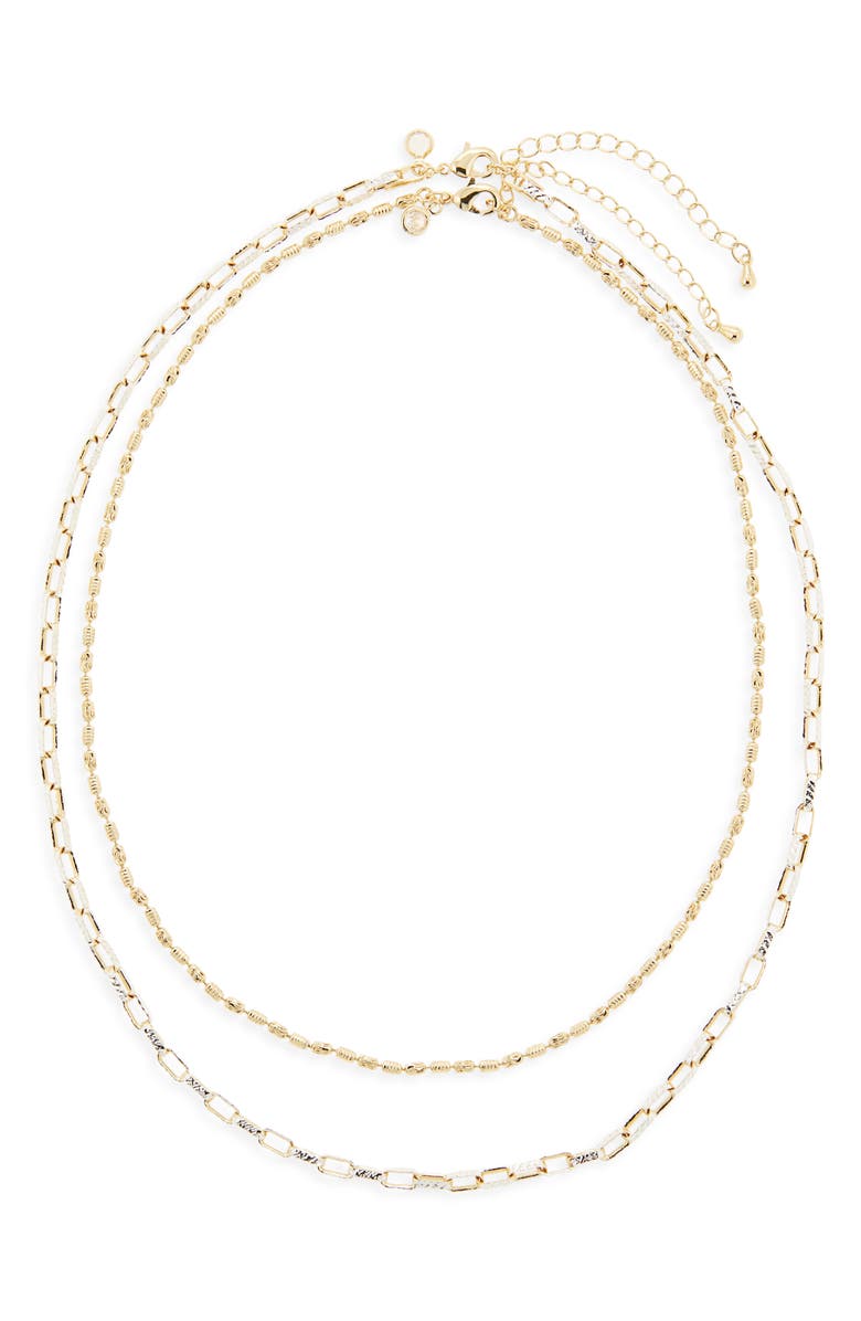 Chelsea28 Set of Two Demi Fine Chain Necklaces, Alternate, color, Gold- Silver