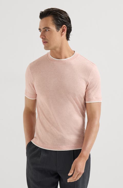 T-shirt with faux-layering