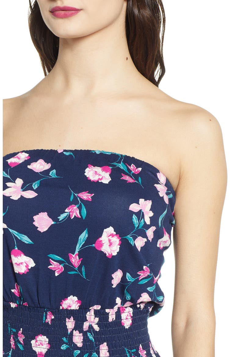 Strapless Maxi Dress, Alternate, color, NAVY SWEET PEA FLORAL