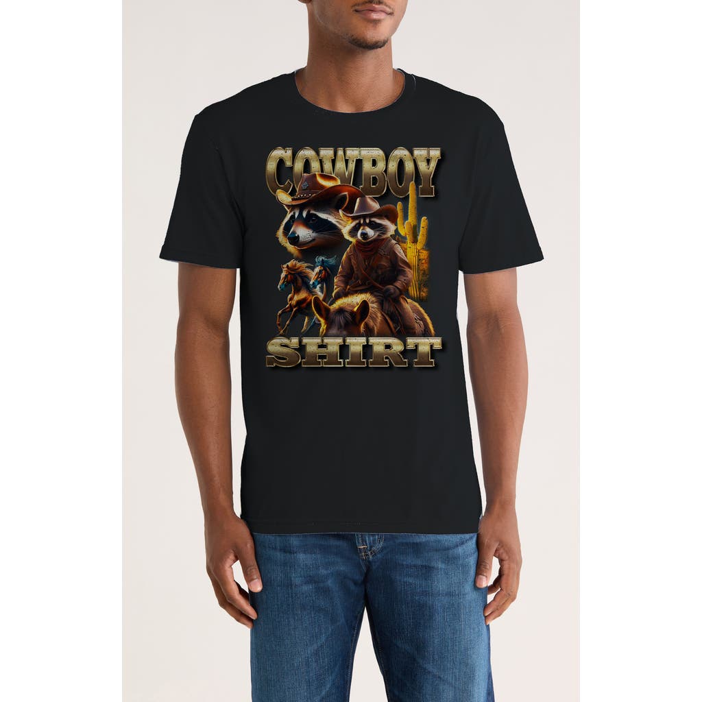 Monster Digital Bootleg Cowboy Graphic T-shirt In Black