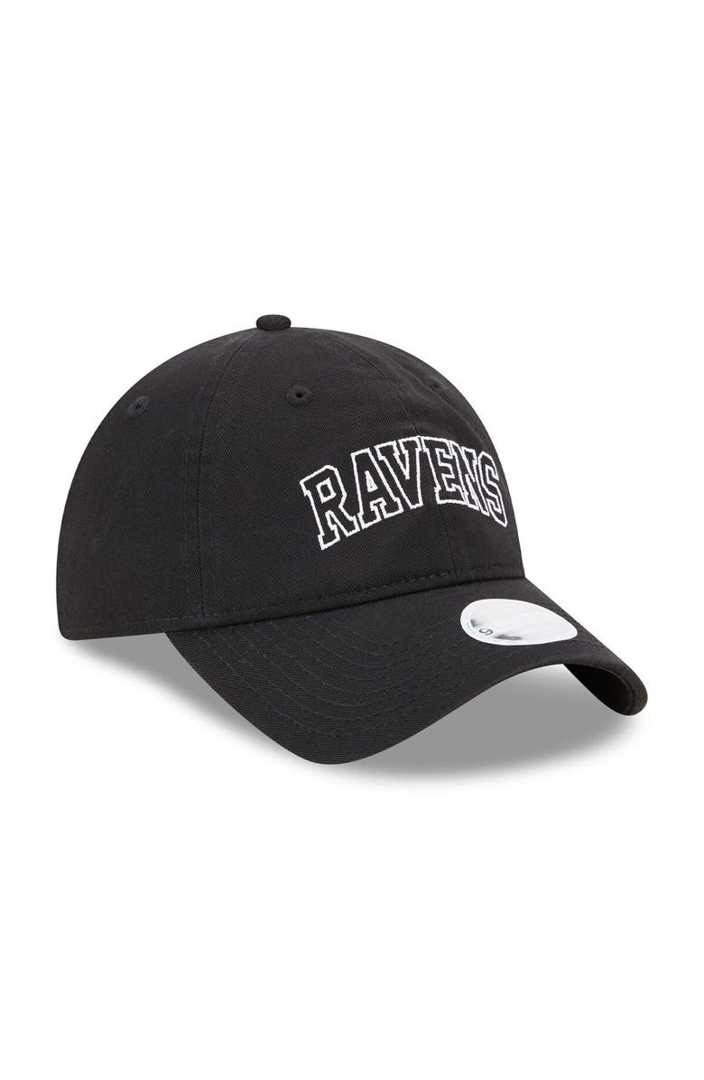 New Era Women's New Era Black Baltimore Ravens Collegiate 9TWENTY Adjustable Hat, Alternate, color,