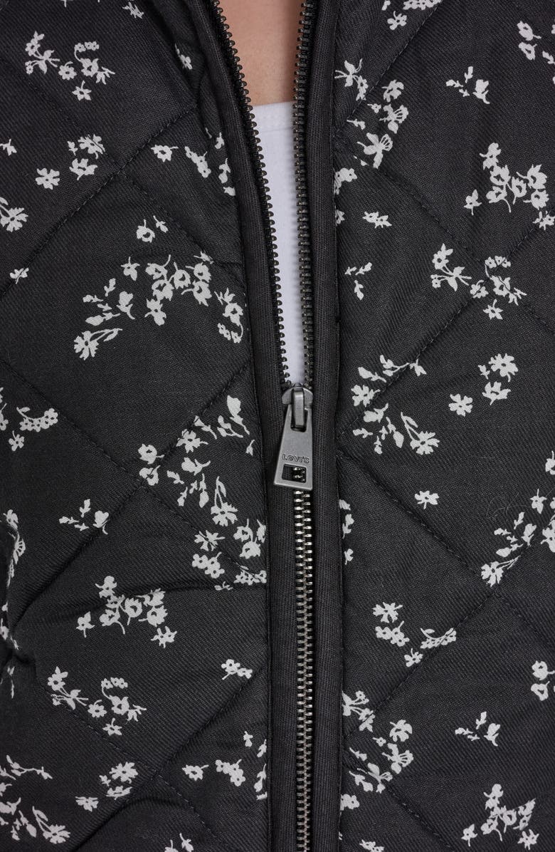Levi's Quilted Cotton Jacket, Alternate, color, Black W. White Floral