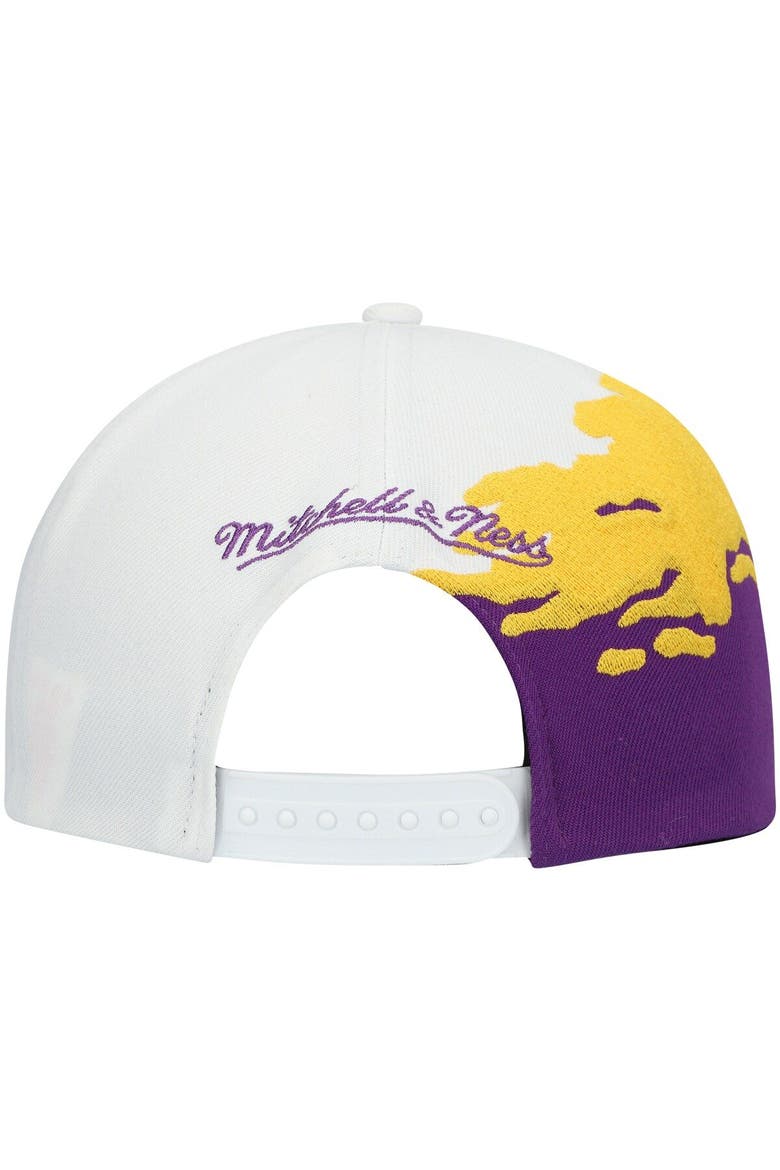Men's Mitchell & Ness Purple/White LSU Tigers Paintbrush Snapback Hat, Alternate, color, Purple