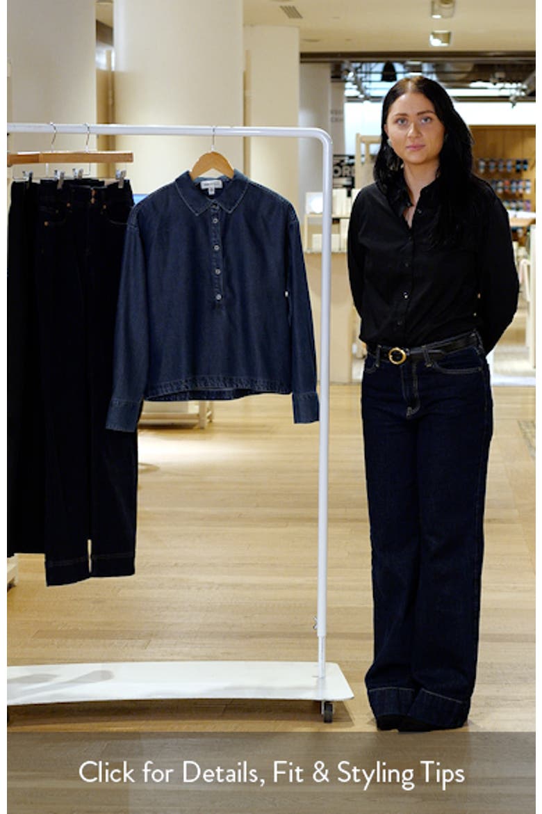Half Placket Denim Popover Top video