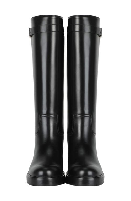 Ferragamo Rosalie Tall Leather Boot In Black