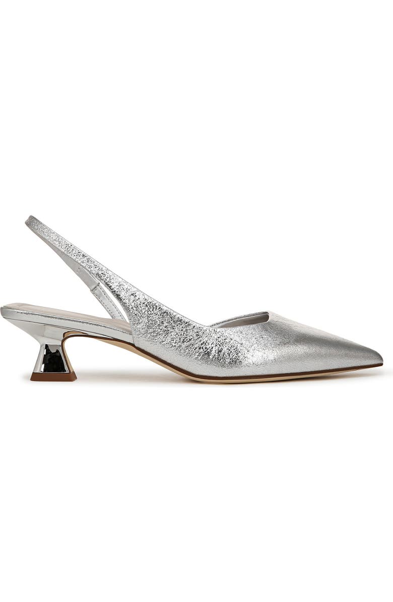 SARTO by Franco Sarto Devin Kitten Heel Slingback Pump, Alternate, color, Silver