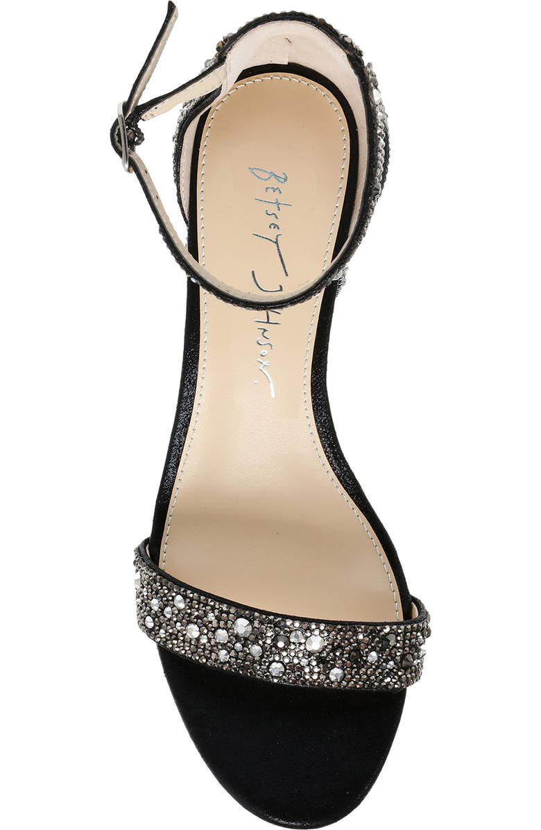 Betsey Johnson Mari Crystal Ankle Strap Sandal, Alternate, color,