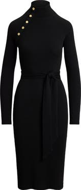 Lauren Ralph Lauren Long Sleeve Cotton Blend Rib Dress