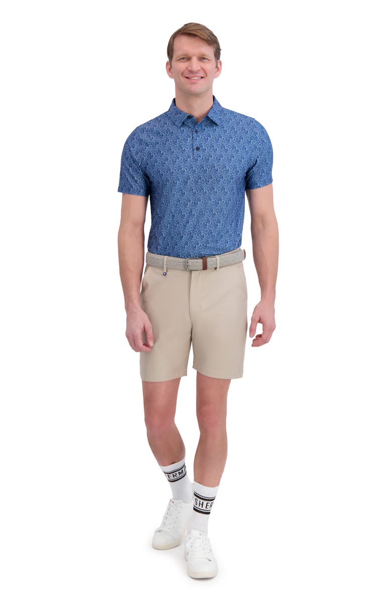 Ben Sherman Geo Print Tech Jersey Golf Polo, Alternate, color, Navy