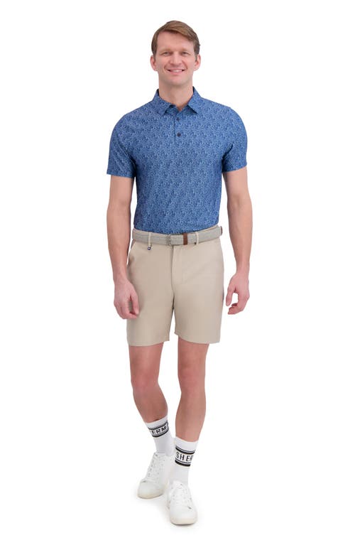 Ben Sherman Geo Print Tech Jersey Golf Polo In Blue