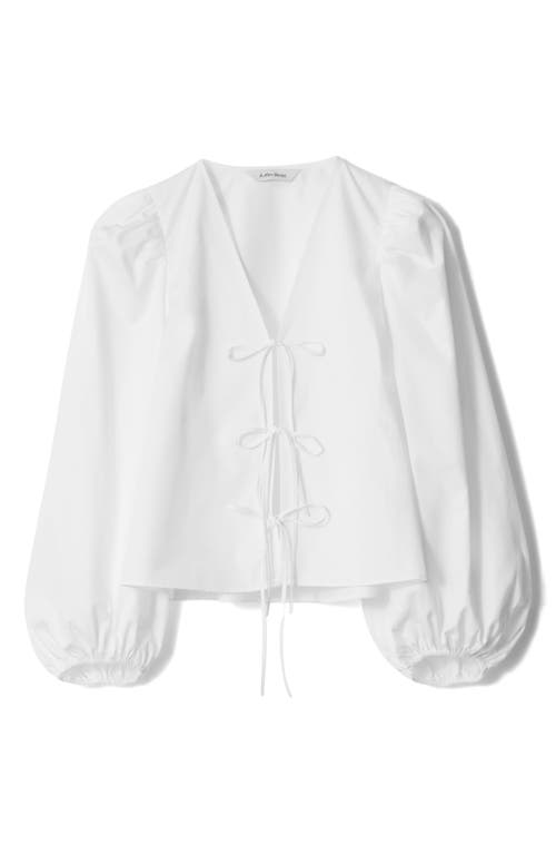 & Other Stories Ve Ariba Tie Front Top In White