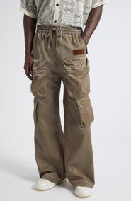 AMIRI Drawstring Faux Leather Cargo Pants