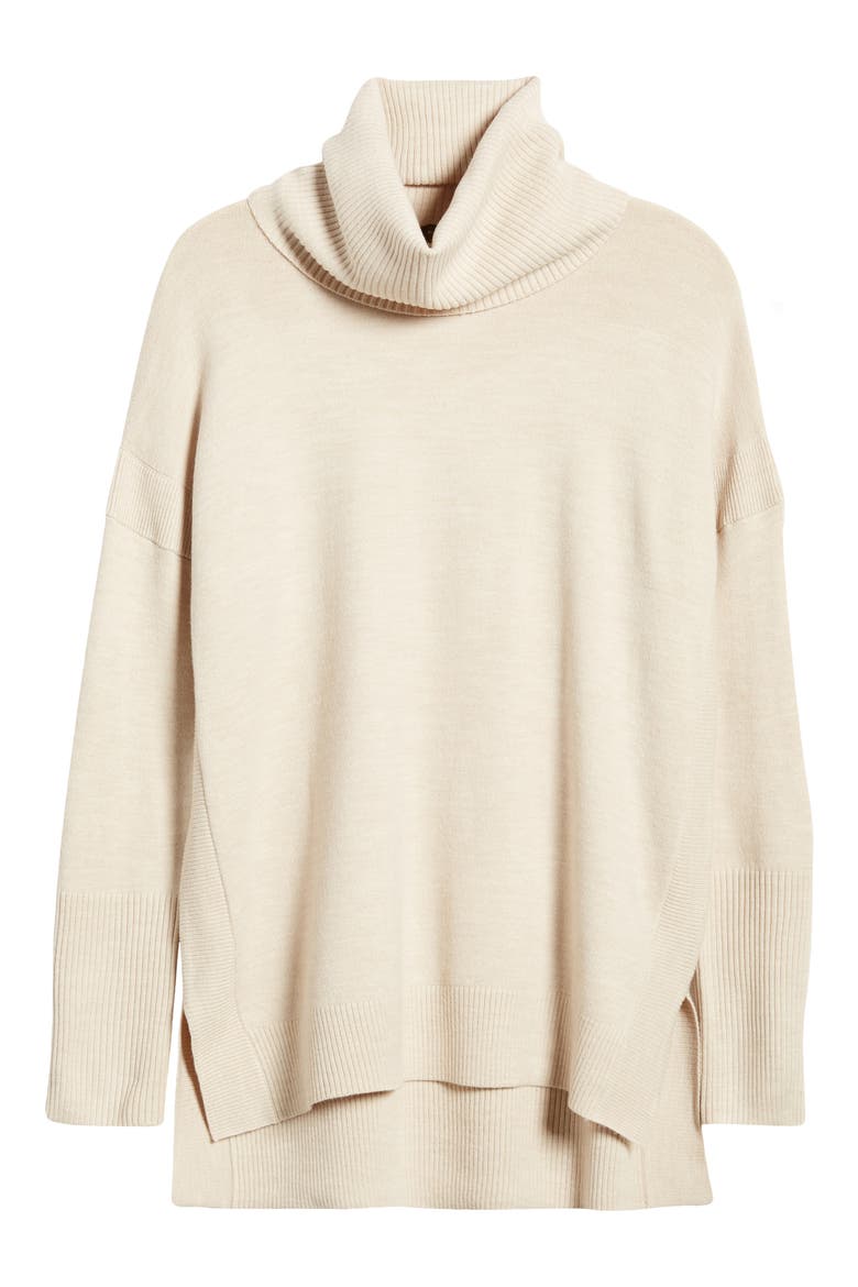 Babysoft Cowl Turtleneck Sweater, Alternate, color, LIGHT OATMEAL