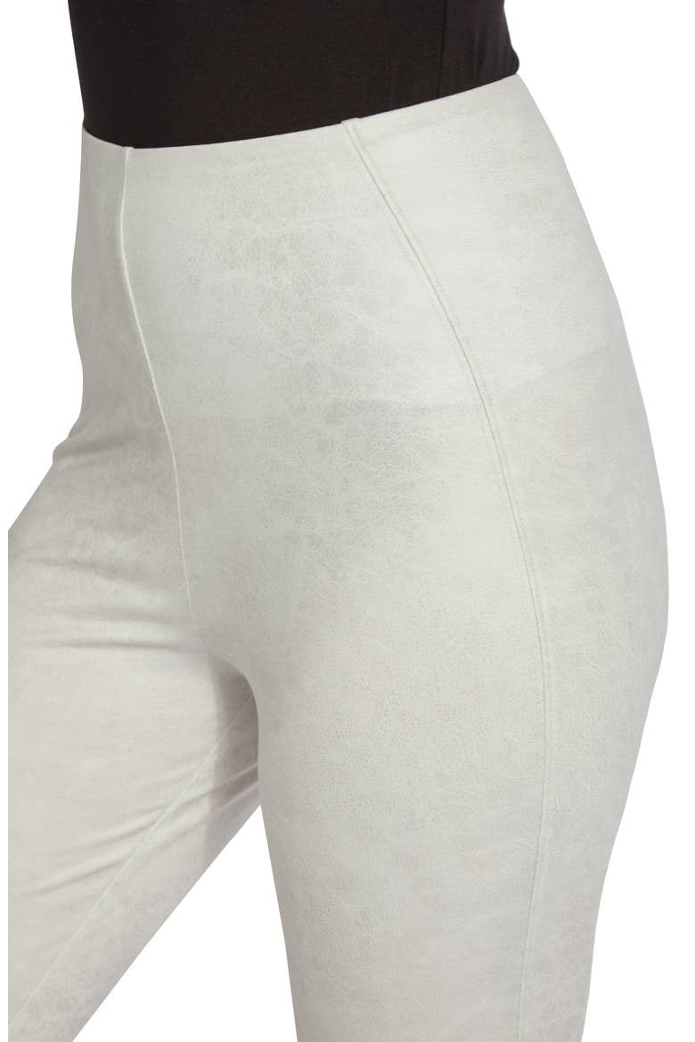 'Lyssentials Textured Faux Leather Leggings, Alternate, color, SNOW WHITE