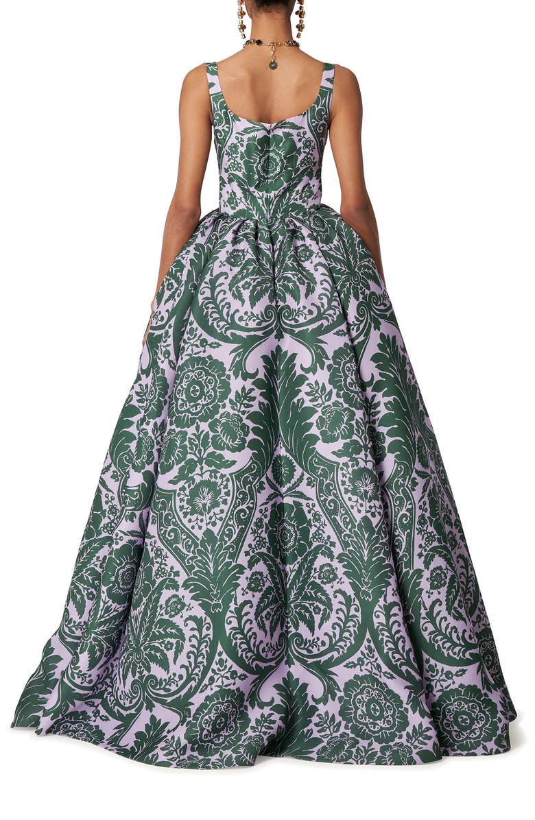 Carolina Herrera Floral Tapestry Silk Gown, Alternate, color, 