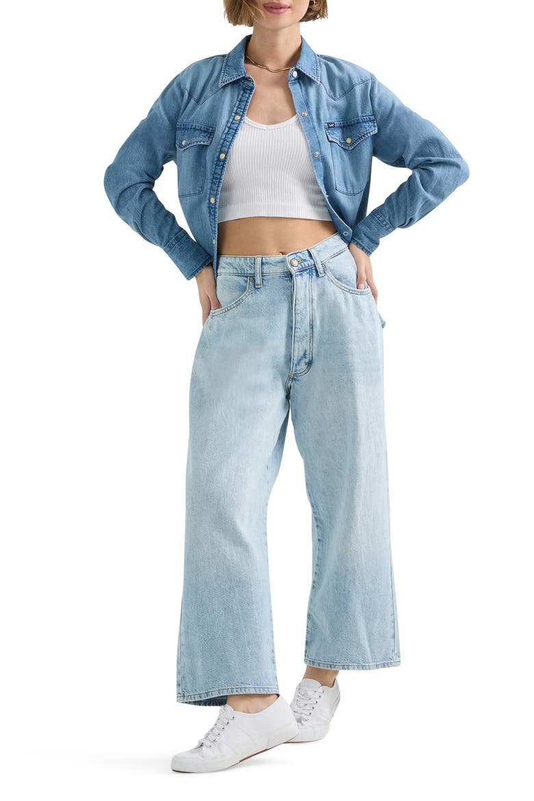 Button Fly High Waist Loose Fit Ankle Jeans, Alternate, color, BRIGHTEST DAY