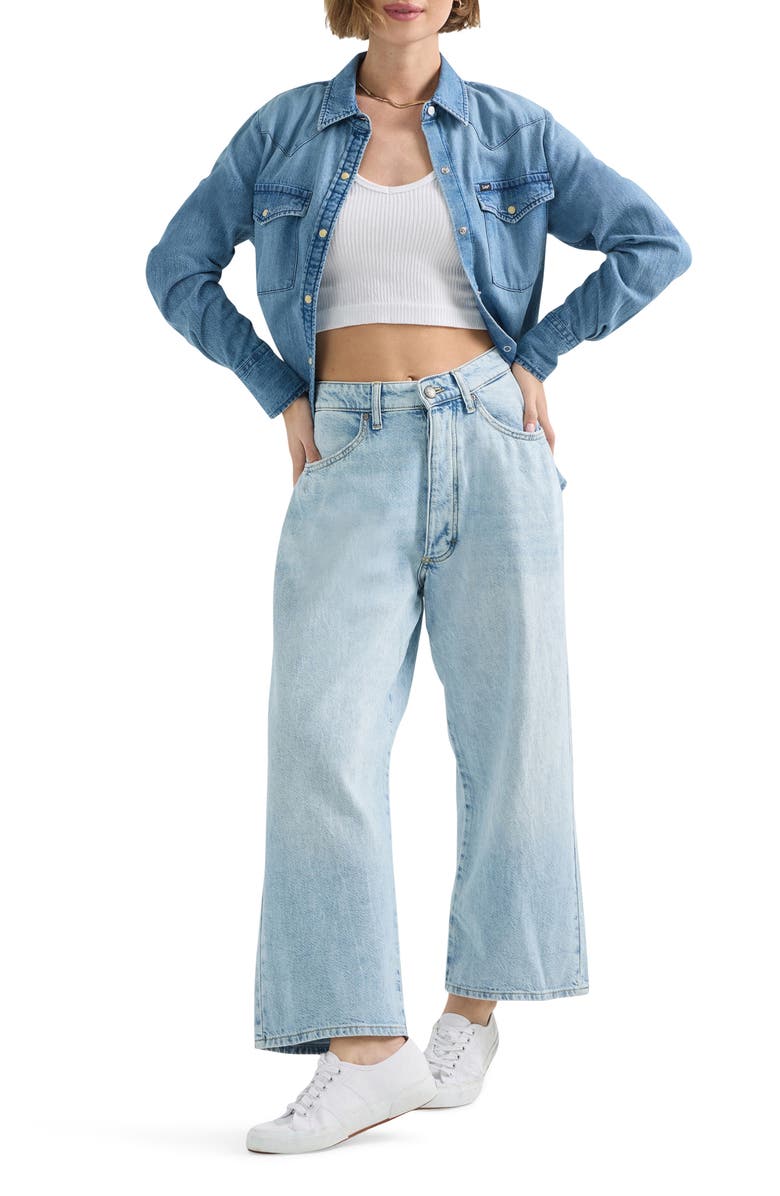 Lee Button Fly High Waist Loose Fit Ankle Jeans, Alternate, color, Brightest Day