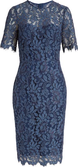 Lace overlay fashion cocktail dress