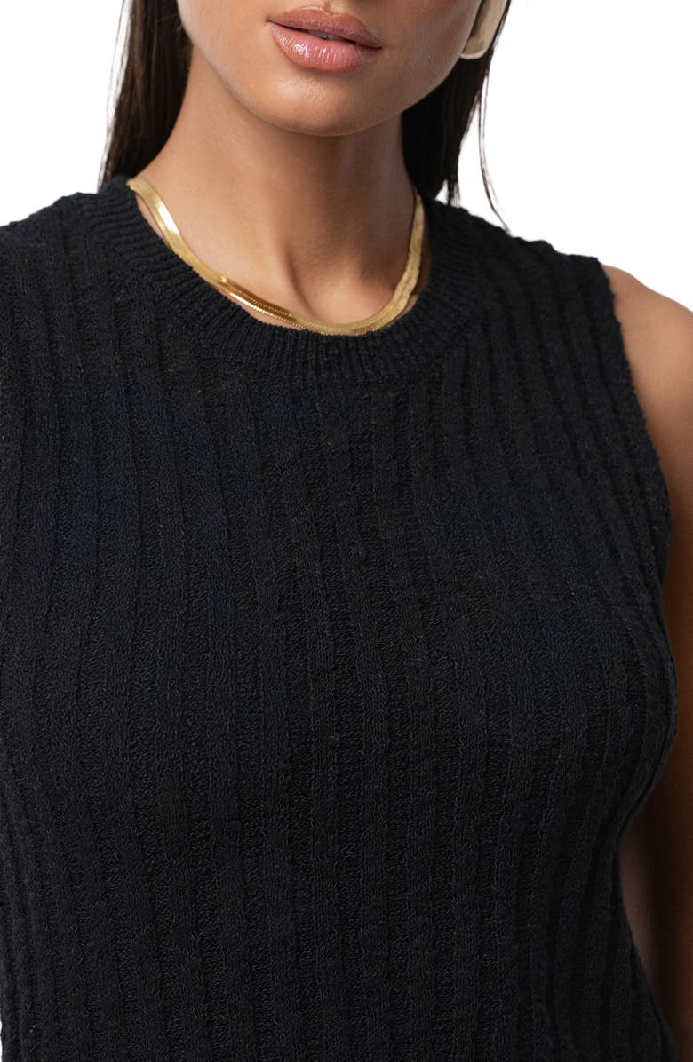 JLUXLABEL Kali Sleeveless Cable Knit Sweater, Alternate, color, Black