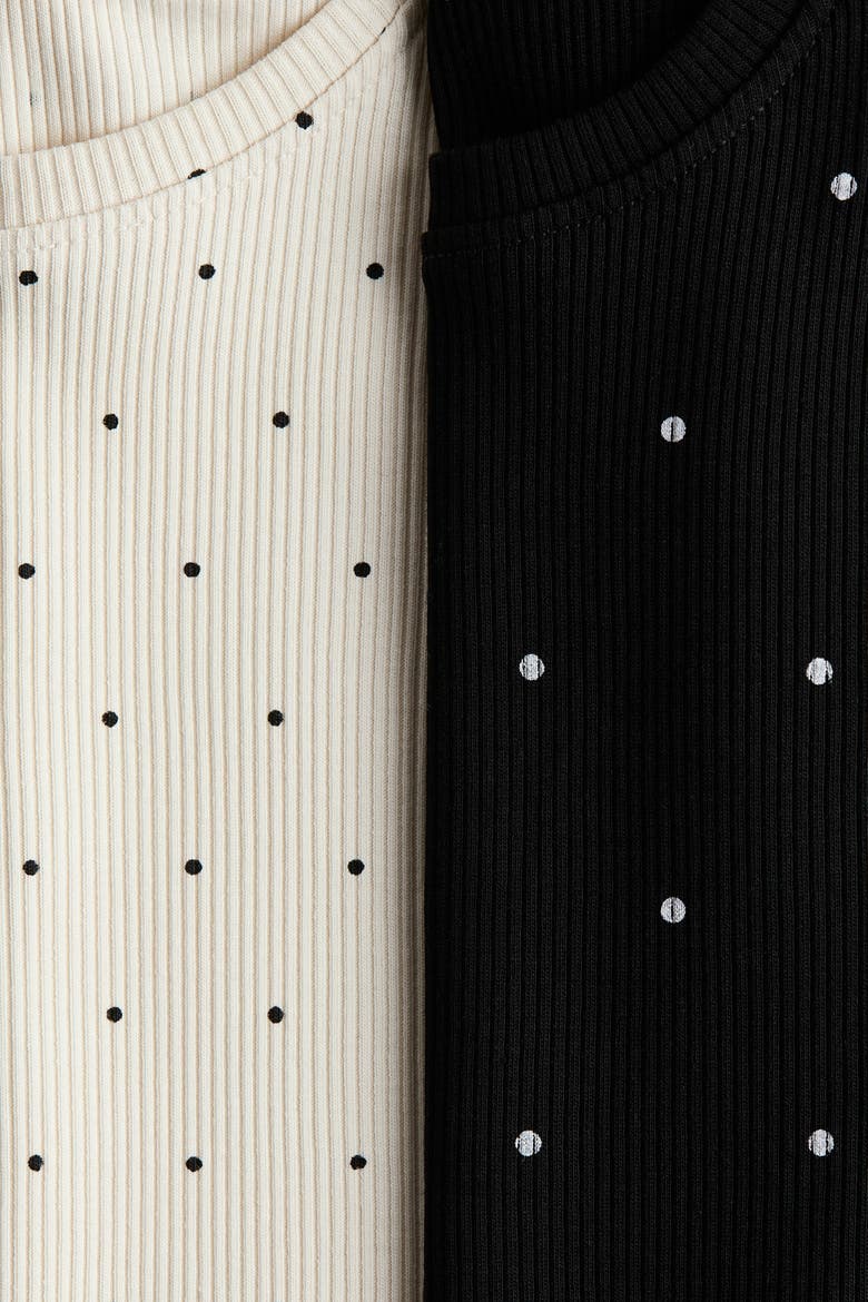 2-pack Flounce-trimmed Tops, Alternate, color, Black/dotted