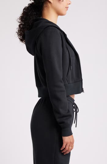 Crop Zip Fleece Hoodie