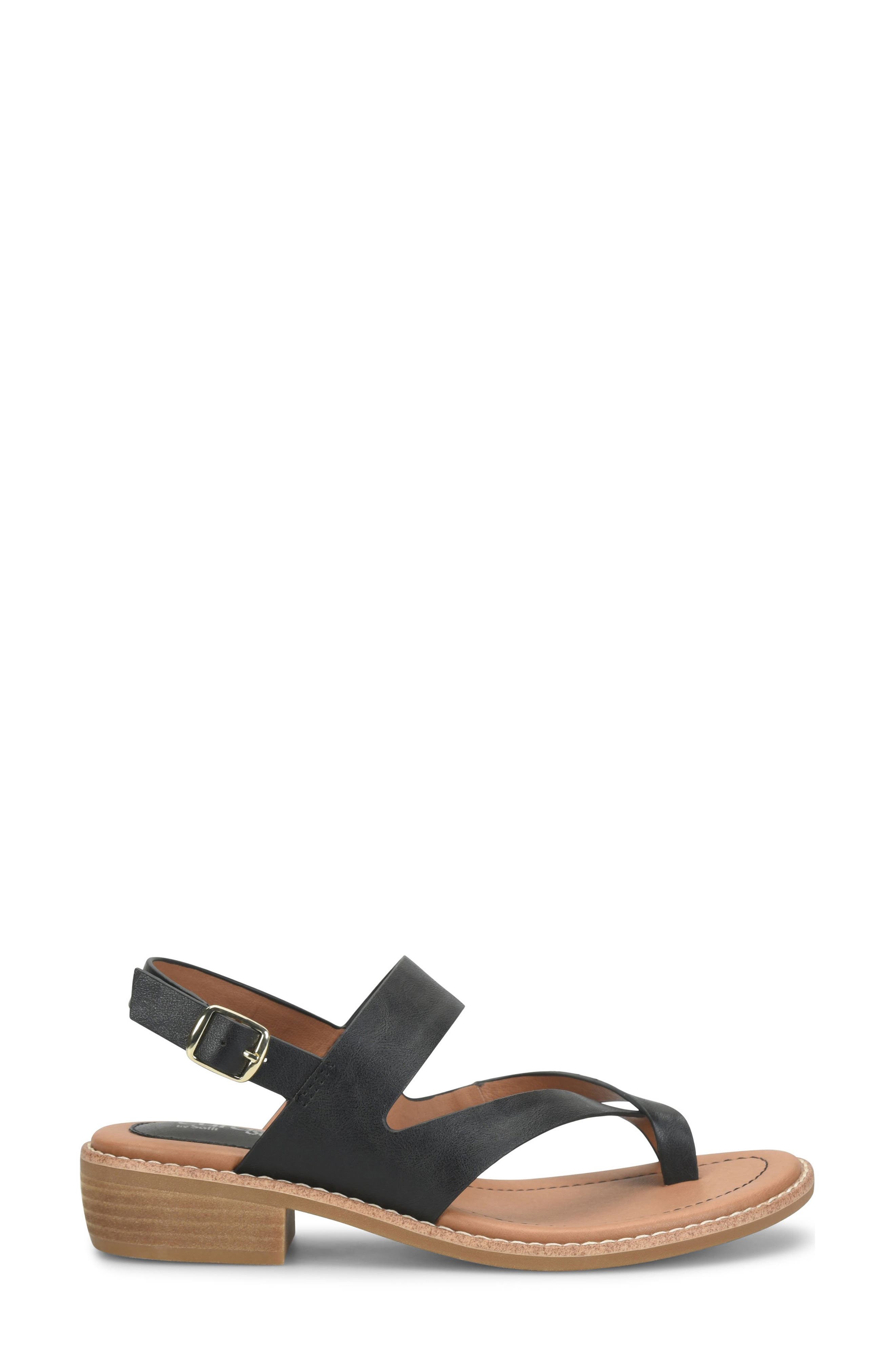 EUROSOFT Nessie Toe Loop Slingback Sandal, Alternate, color, Black
