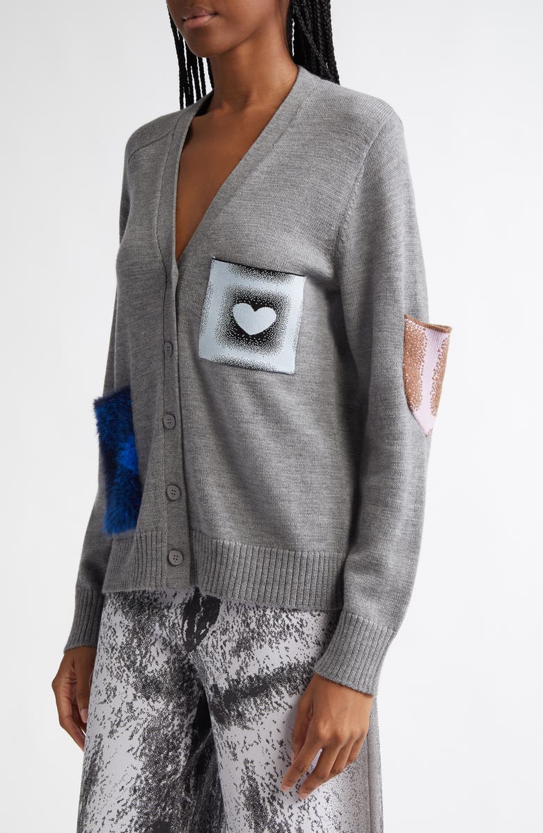 PH5 Brando Asymmetric Contrast Pocket Merino Wool Cardigan, Alternate, color,