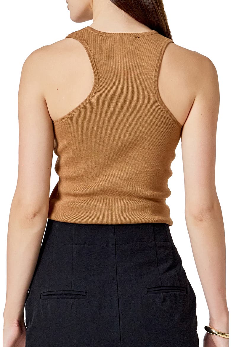Rib Racerback Tank, Alternate, color, BROWN