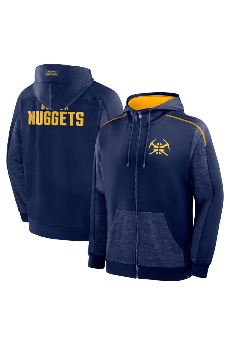 Men's Fanatics Navy Denver Nuggets Back Door Cut Play Defender Full-Zip Hoodie, Main, color, Navy