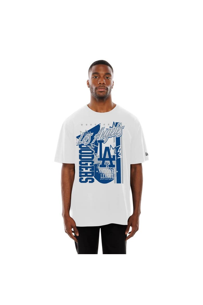 Men's New Era White Los Angeles Dodgers Big Graphic Domestic T-Shirt, Alternate, color, White