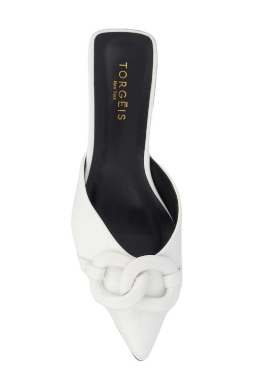 Torgeis Agustina Kitten Heel Mule In White