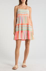 Elan Tiered Cotton Cover-Up Dress