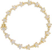 Haus of Brilliance 14K Gold 1 1/5 Cttw Round Diamond Floral Star-Shaped Link Bracelet