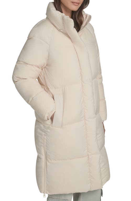 Levi's Water Resistant Mid Length Hooded Puffer Jacket In White