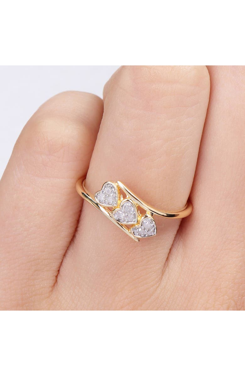 DELMAR Triple Heart Diamond Ring, Alternate, color, Yellow