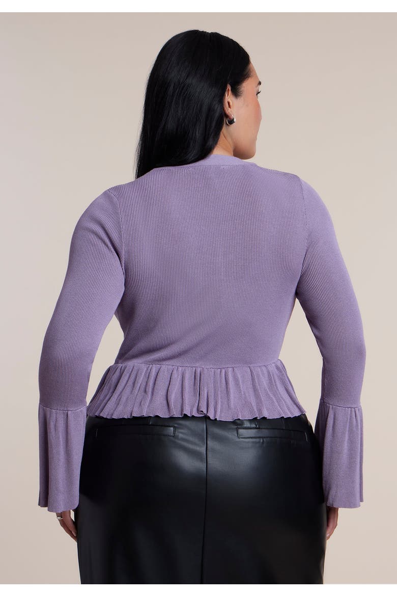 Ruffle Cardigan, Alternate, color, DUSTY GRAPE