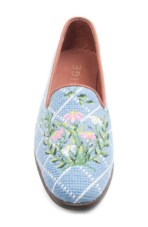Bypaige Needlepoint Loafer In Blue/white Diamond