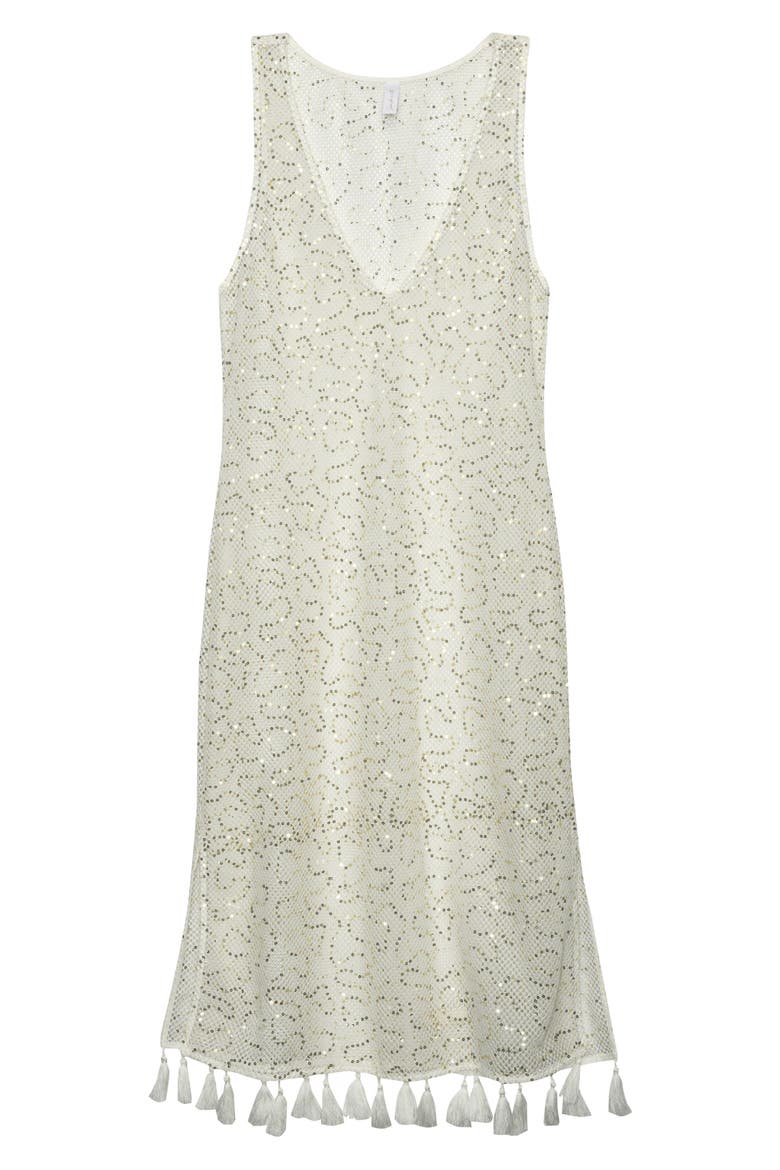 Shine Open Stitch Cover-Up Dress, Alternate, color, WHITE