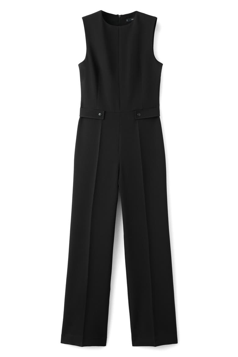 Sleeveless Stretch Jumpsuit, Main, color, BLACK