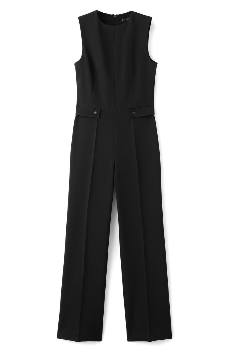 MANGO Sleeveless Stretch Jumpsuit, Main, color, Black