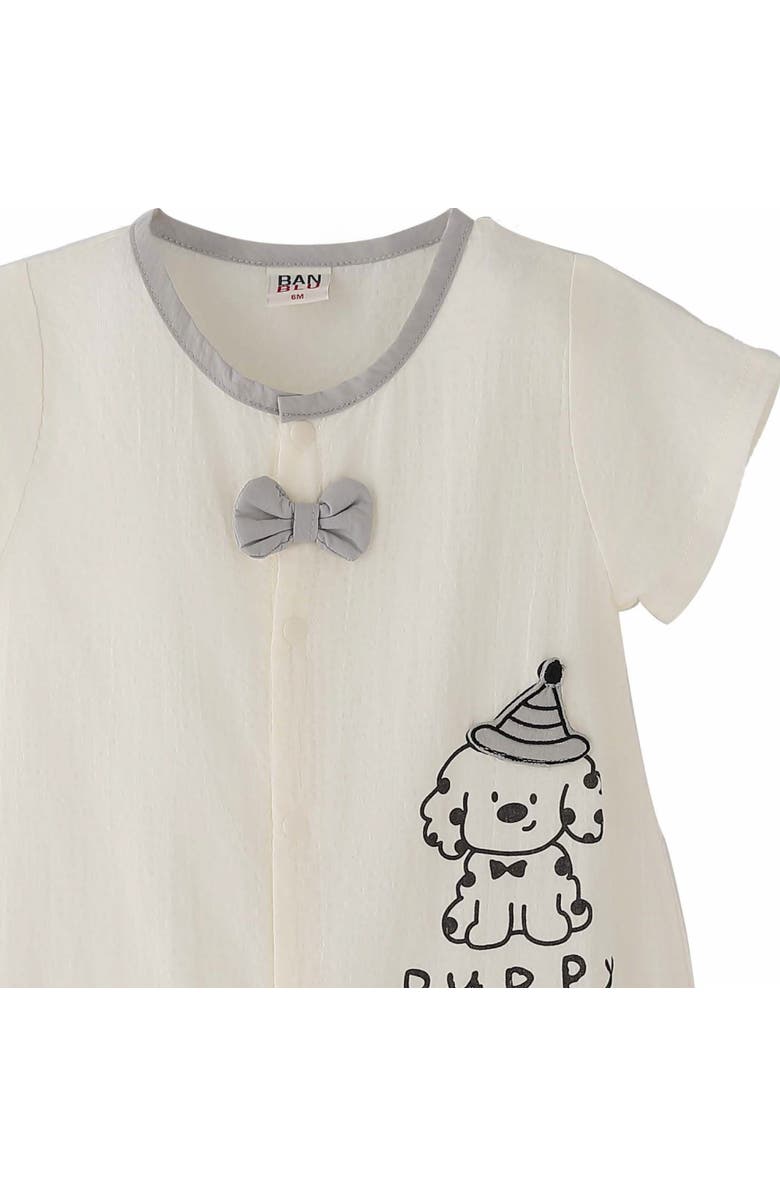 Banblu Puppy Bow Romper, Alternate, color, Ivory