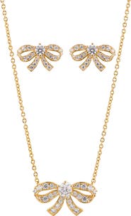 Nadri Bow Necklace & Earrings Set