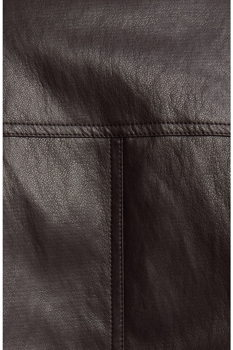 Faux Leather Stand Collar Bomber Jacket, Alternate, color, SPICED PECAN